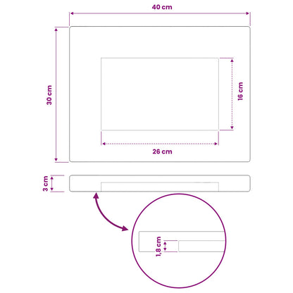 vidaXL Rectangular Table Top 40 x 30 x 3.5 cm Rectangular White