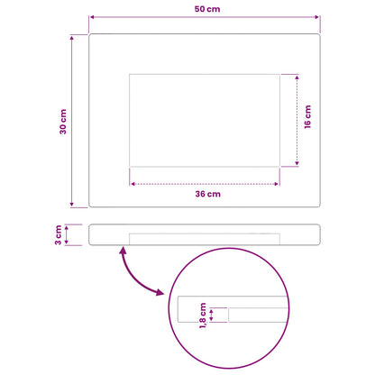 vidaXL Rectangular Table Top 50 x 30 x 3.5 cm Rectangular White