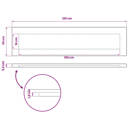 vidaXL Rectangular Table Top 120 x 30 x 3.2 cm Rectangular