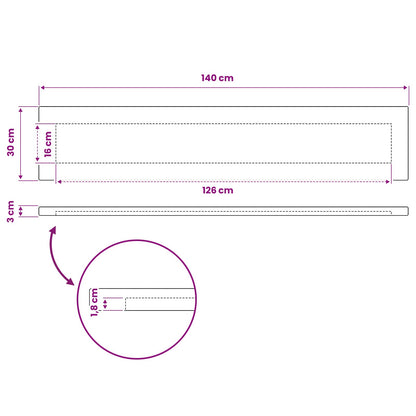 vidaXL Rectangular Table Top 140 x 30 x 3.5 cm Rectangular White