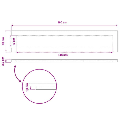 vidaXL Rectangular Table Top 160 x 30 x 3.2 cm Rectangular