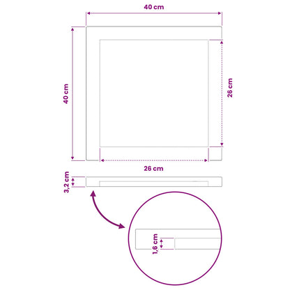vidaXL Rectangular Table Top 40 x 40 x 3.2 cm Square Solid Acacia Wood