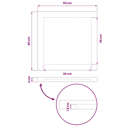 vidaXL Rectangular Table Top 50 x 40 x 3.5 cm Rectangular Natural