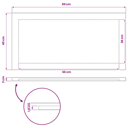 vidaXL Rectangular Table Top 80 x 40 x 3.5 cm Rectangular White