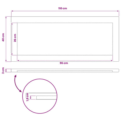 vidaXL Rectangular Table Top 110 x 40 x 3.5 cm Rectangular White