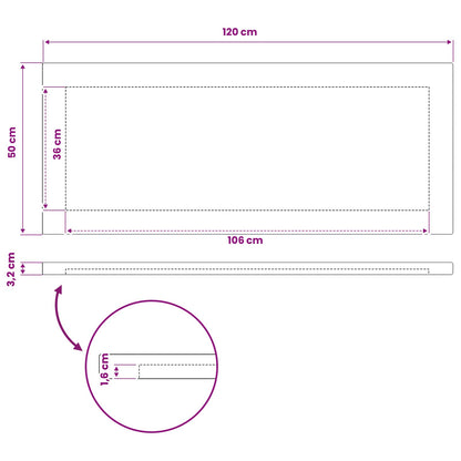 vidaXL Rectangular Table Top 120 x 50 x 3.2 cm Rectangular