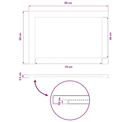 vidaXL Rectangular Table Top 90 x 60 x 3.2 cm Rectangular