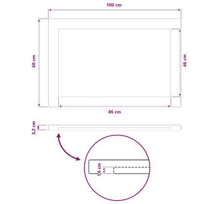 vidaXL Rectangular Table Top 100 x 60 x 3.2 cm Rectangular