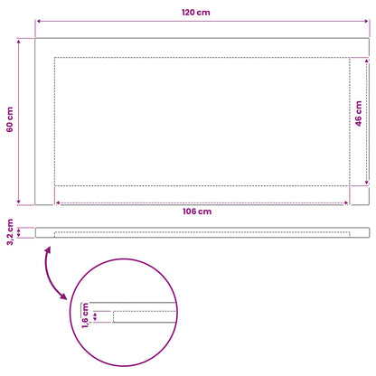 vidaXL Rectangular Table Top 120 x 60 x 3.2 cm Rectangular