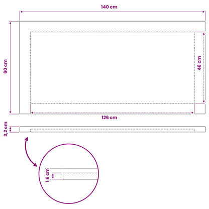vidaXL Rectangular Table Top 140 x 60 x 3.2 cm Rectangular