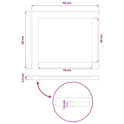 vidaXL Rectangular Table Top 90 x 80 x 3.2 cm Rectangular