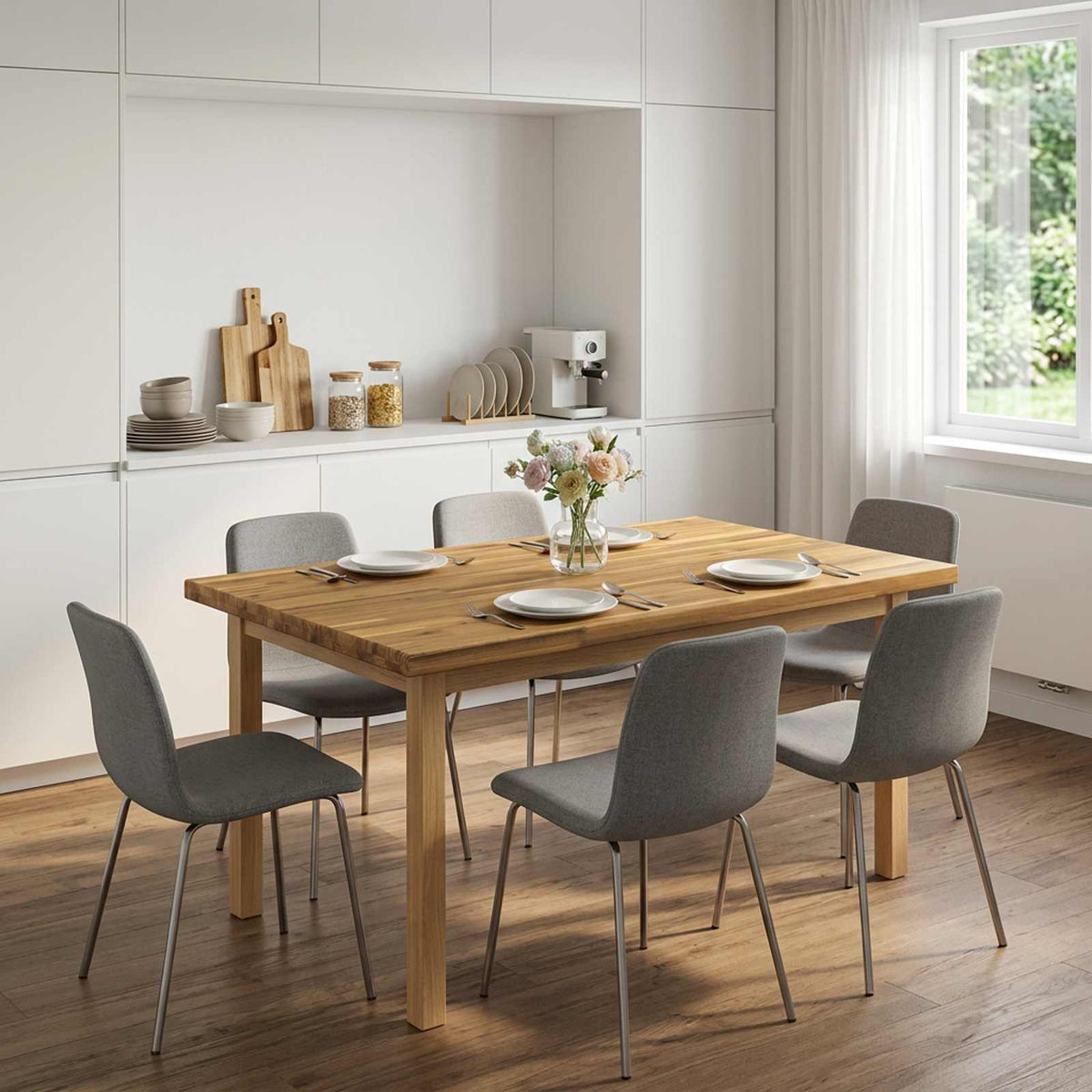 vidaXL Rectangular Table Top 80 x 80 x 3.2 cm Square Solid Acacia Wood