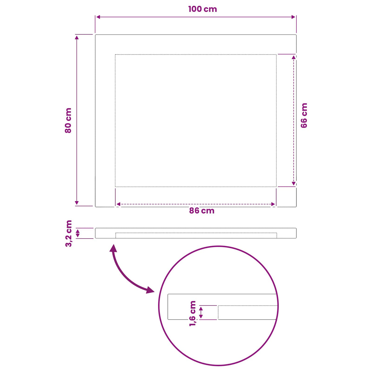 vidaXL Rectangular Table Top 100 x 80 x 3.2 cm Rectangular