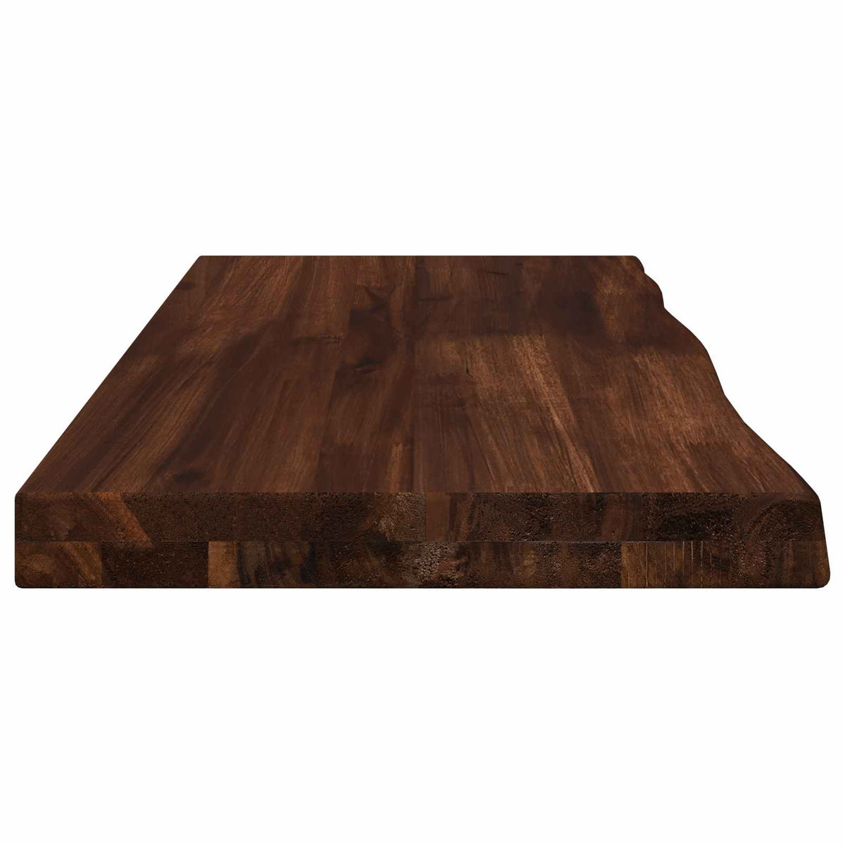 vidaXL Live Edge Table Top 70 x 20 x 3.5 cm Rectangular Dark Brown