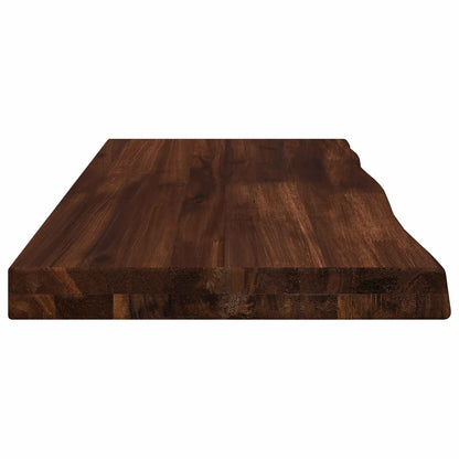 vidaXL Live Edge Table Top 70 x 20 x 3.5 cm Rectangular Dark Brown