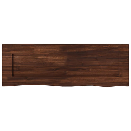 vidaXL Live Edge Table Top 90 x 20 x 3.5 cm Rectangular Dark Brown