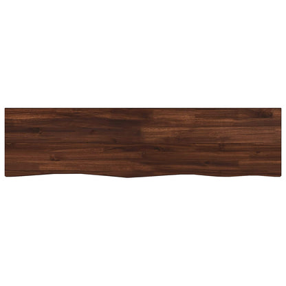 vidaXL Live Edge Table Top 120 x 20 x 3.5 cm Rectangular Dark Brown