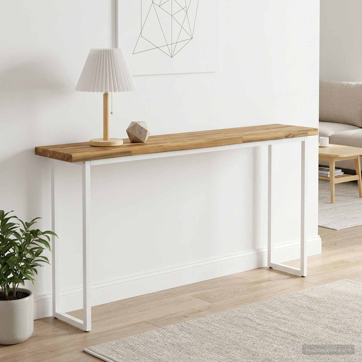 vidaXL Live Edge Table Top 140 x 20 x 3.5 cm Rectangular White