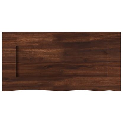 vidaXL Live Edge Table Top 40 x 30 x 3.5 cm Rectangular Dark Brown