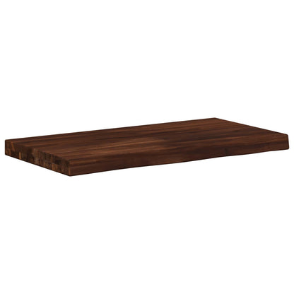 vidaXL Live Edge Table Top 70 x 30 x 3.5 cm Rectangular Dark Brown