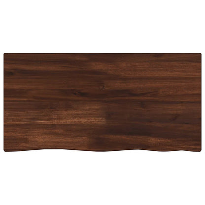 vidaXL Live Edge Table Top 70 x 30 x 3.5 cm Rectangular Dark Brown