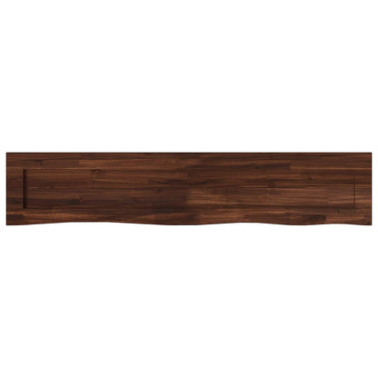 vidaXL Live Edge Table Top 150 x 30 x 3.5 cm Rectangular Dark Brown