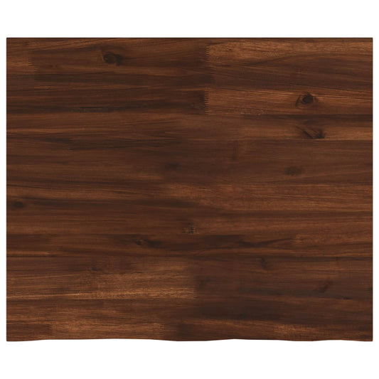 vidaXL Live Edge Table Top 70 x 50 x 3.5 cm Rectangular Dark Brown