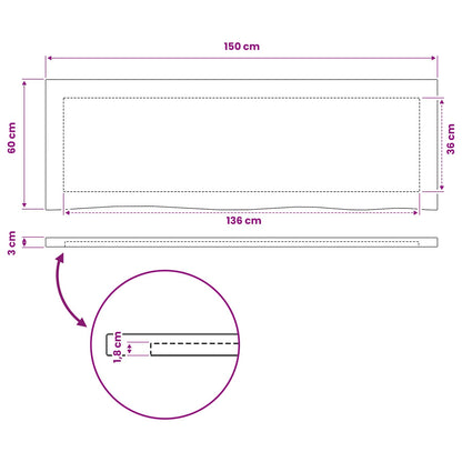 vidaXL Live Edge Table Top 150 x 50 x 3.5 cm Rectangular White