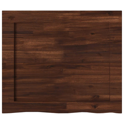 vidaXL Live Edge Table Top 80 x 60 x 3.5 cm Rectangular Dark Brown