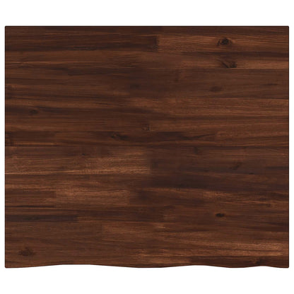 vidaXL Live Edge Table Top 80 x 60 x 3.5 cm Rectangular Dark Brown