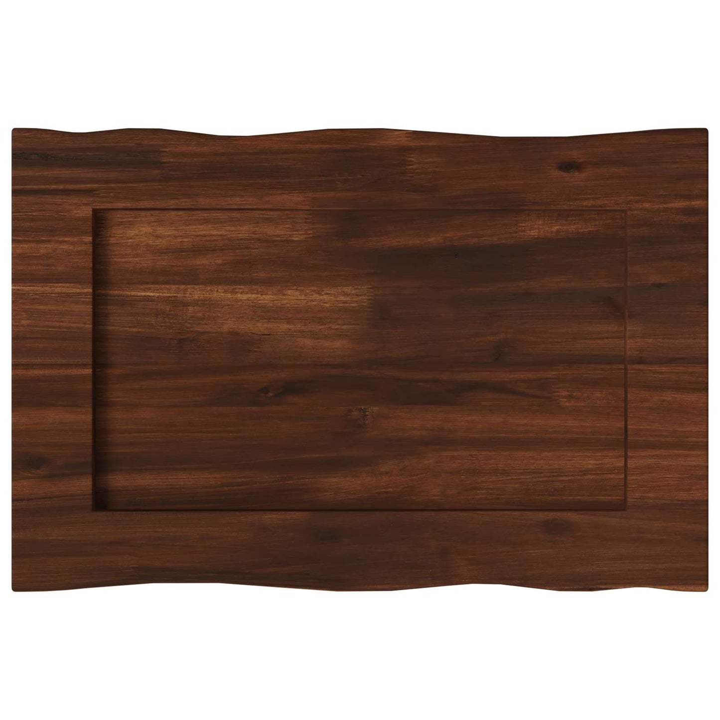 vidaXL Live Edge Table Top 80 x 40 x 3.5 cm Rectangular Dark Brown
