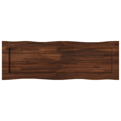 vidaXL Live Edge Table Top 110 x 40 x 3.5 cm Rectangular Dark Brown