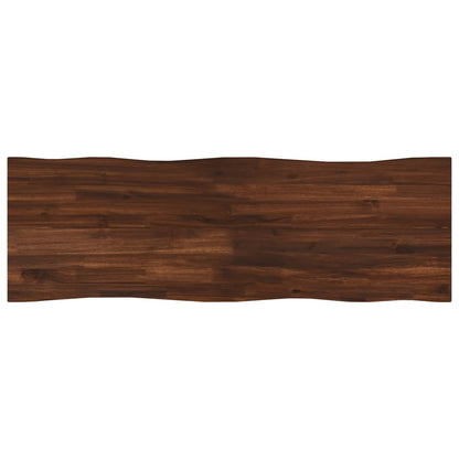 vidaXL Live Edge Table Top 120 x 40 x 3.5 cm Rectangular Dark Brown