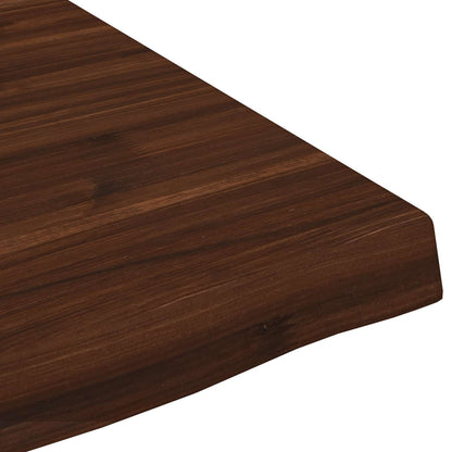 vidaXL Live Edge Table Top 80 x 60 x 3.5 cm Rectangular Dark Brown