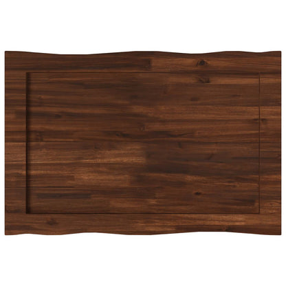 vidaXL Live Edge Table Top 90 x 60 x 3.5 cm Rectangular Dark Brown