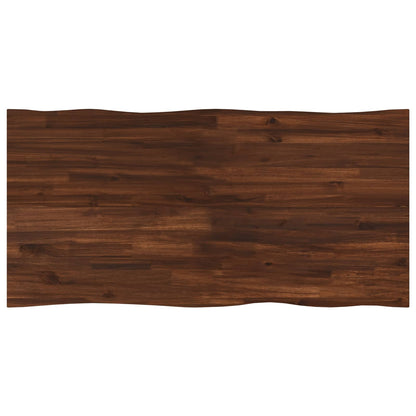 vidaXL Live Edge Table Top 100 x 60 x 3.5 cm Rectangular Dark Brown