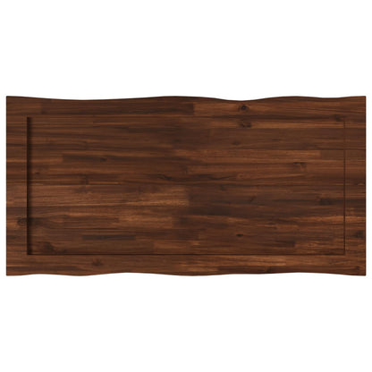 vidaXL Live Edge Table Top 120 x 60 x 3.5 cm Rectangular Dark Brown