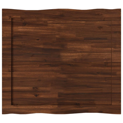 vidaXL Live Edge Table Top 90 x 80 x 3.5 cm Rectangular Dark Brown