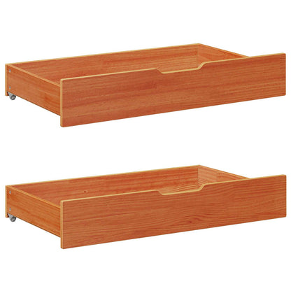 vidaXL Daybed with Headboard 3 pcs Wax Brown Solid Pine Wood