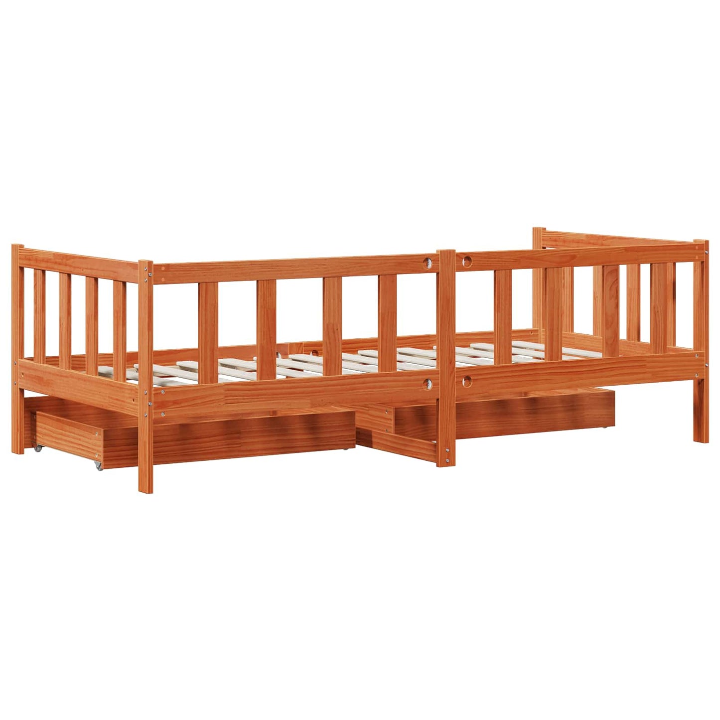 vidaXL Daybed with Headboard 3 pcs Wax Brown Solid Pine Wood