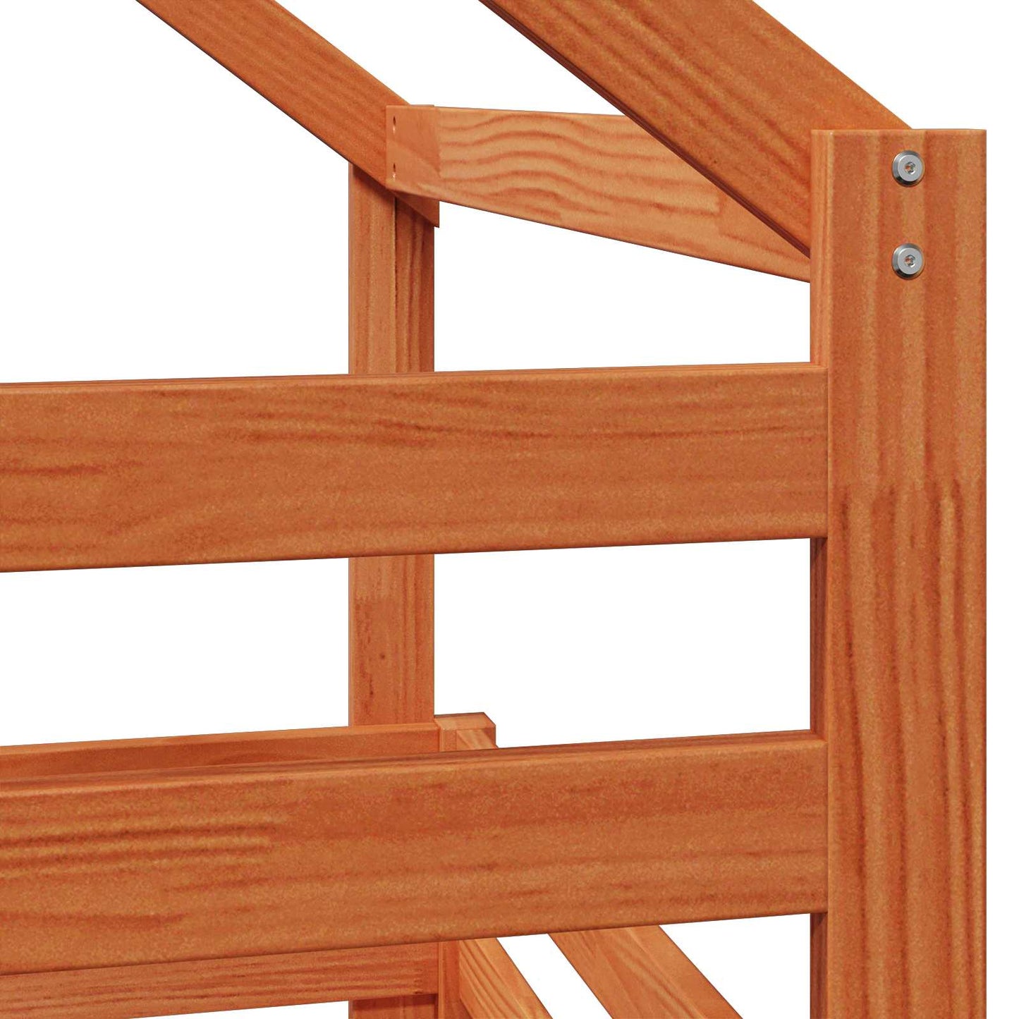vidaXL Loft Bed Frame Wax Brown 90 x 190 cm Solid Pine Wood
