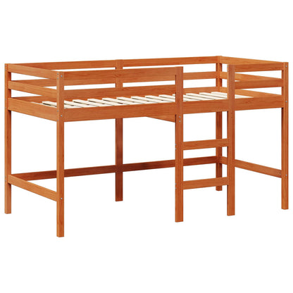 vidaXL Loft Bed Frame Wax Brown 90 x 190 cm Solid Pine Wood