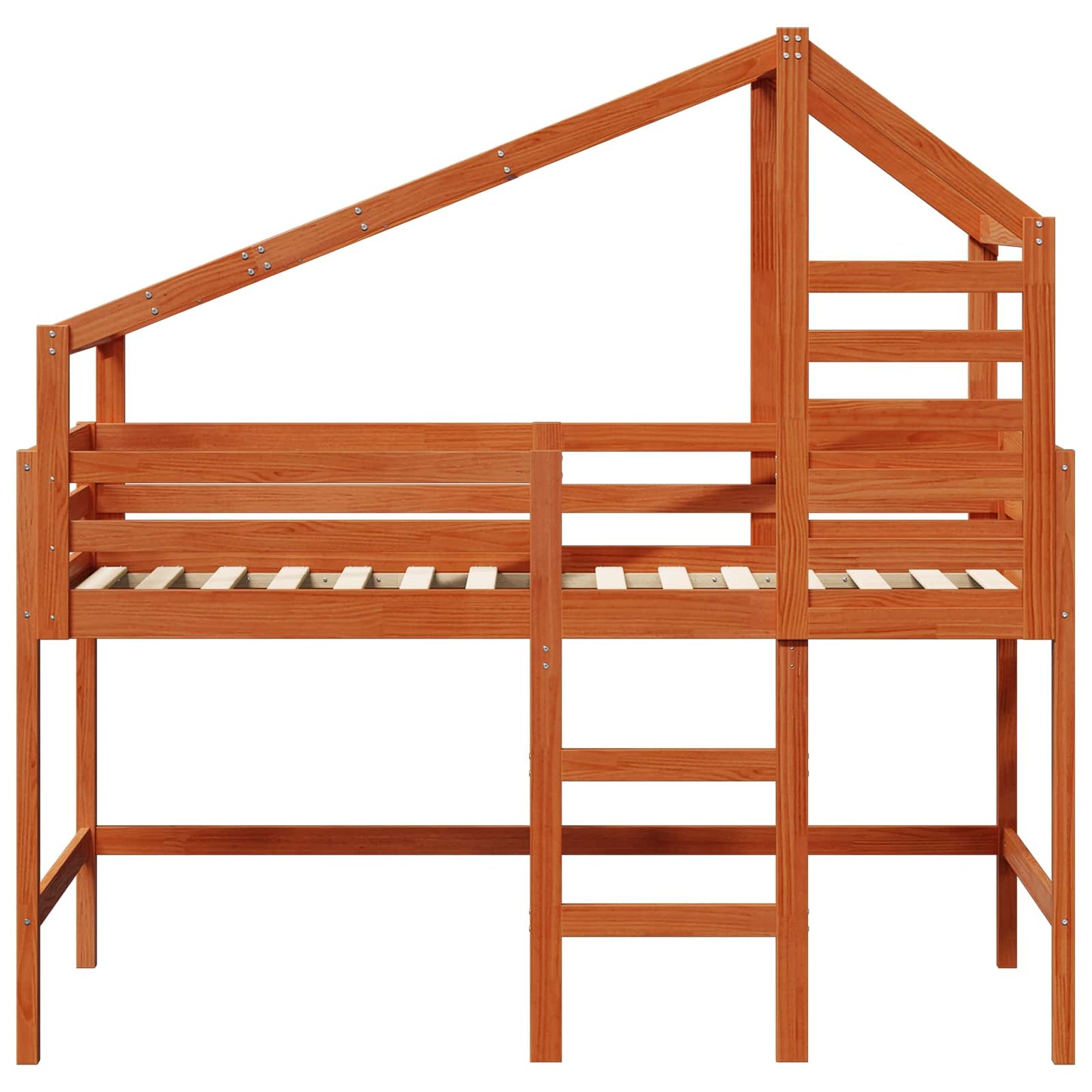 vidaXL Loft Bed Frame Wax Brown 90 x 190 cm Solid Pine Wood