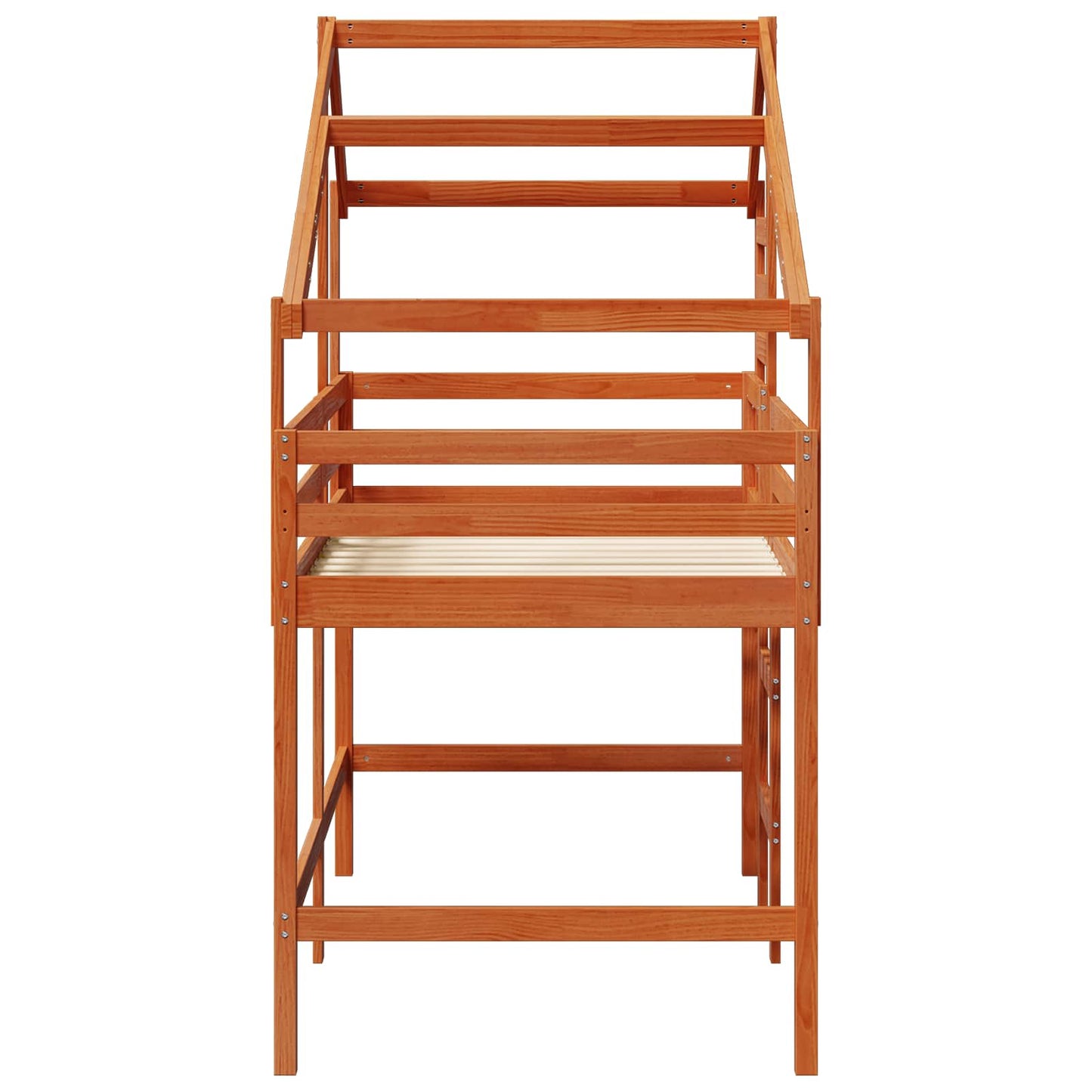 vidaXL Loft Bed Frame Wax Brown 90 x 190 cm Solid Pine Wood