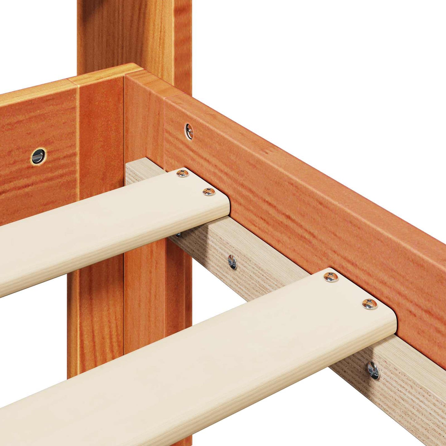 vidaXL Bed Frame with Headboard 2 pcs Wax Brown Solid Pine Wood