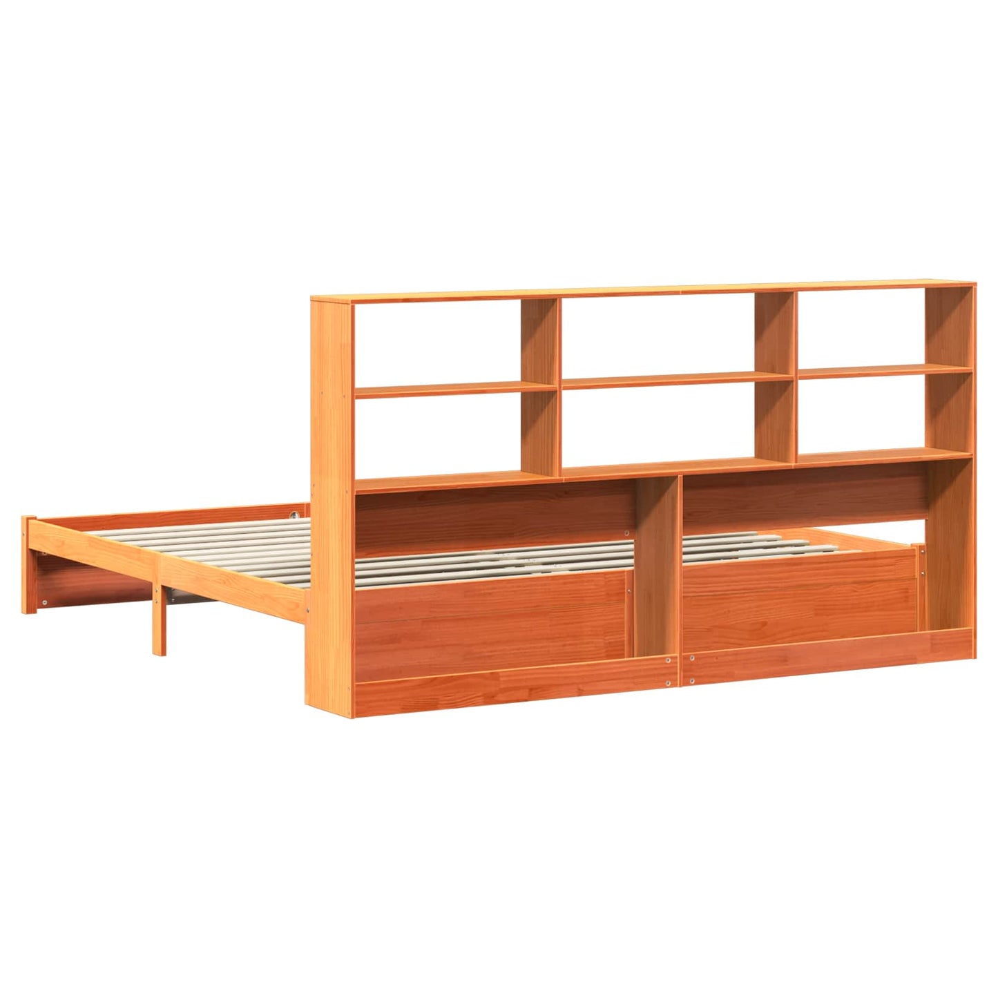 vidaXL Bed Frame with Storage Headboard Wax Brown 200 x 200 cm