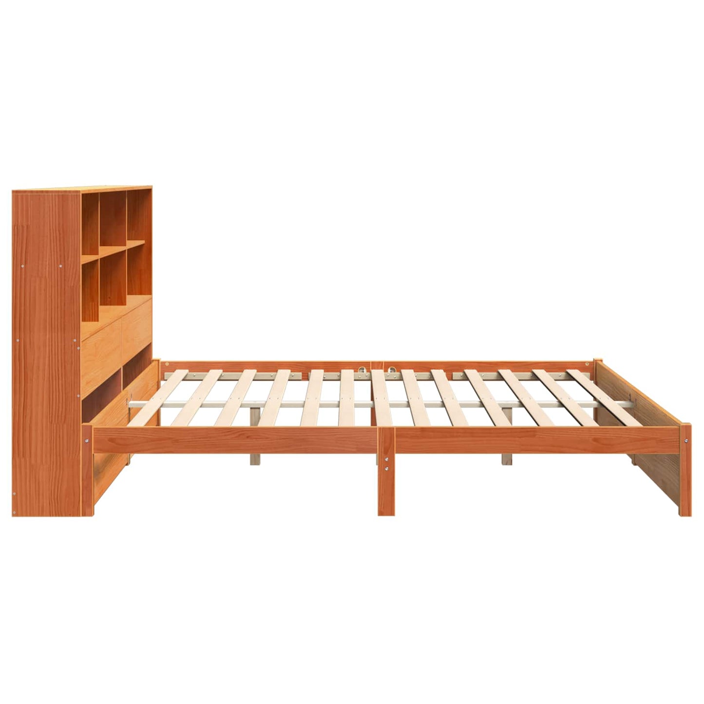 vidaXL Bed Frame with Storage Headboard Wax Brown 200 x 200 cm