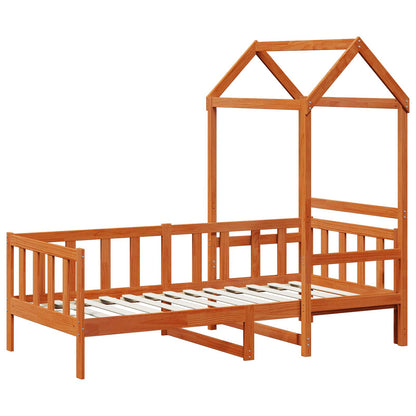 vidaXL Day Bed Set 2 pcs Wax Brown Solid Pine Wood
