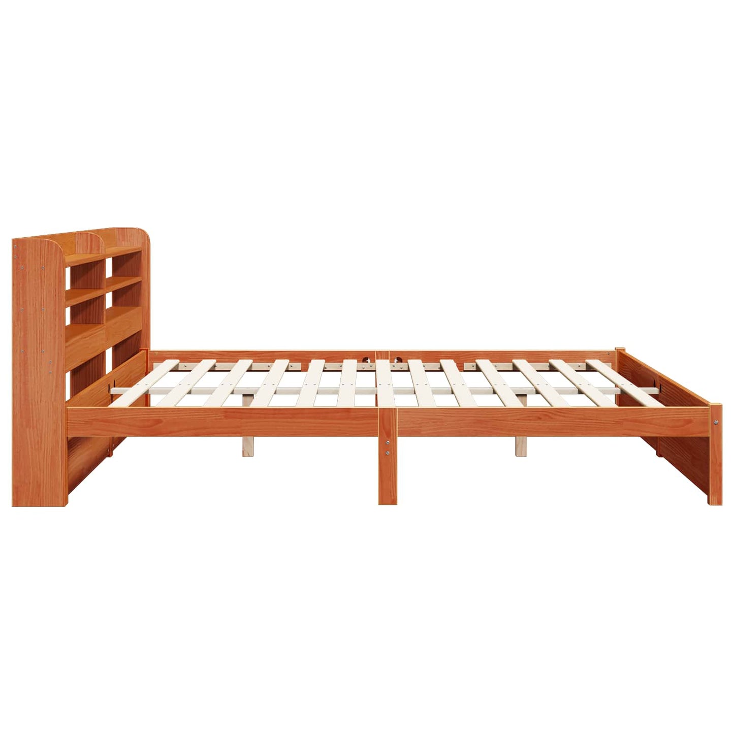 vidaXL Bed Frame with Headboard 2 pcs Wax Brown Solid Pine Wood