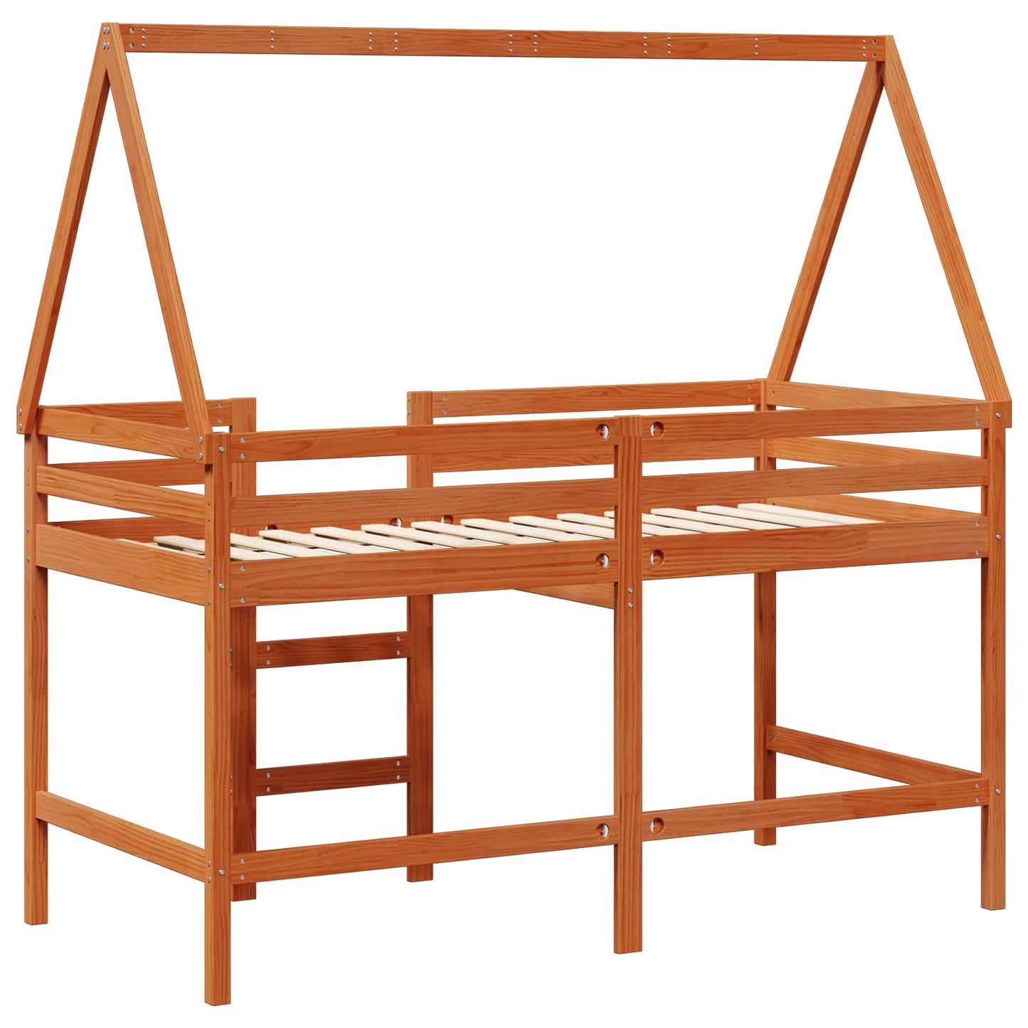 vidaXL Loft Bed Frame Wax Brown 90 x 190 cm Solid Pine Wood